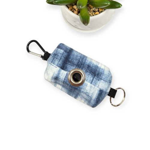 Dog Waste Bag Dispenser - Blue Watercolor Brush Strokes