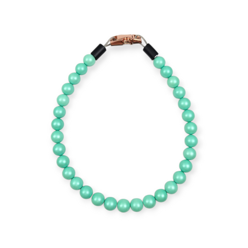Matte Turquoise Pearl Beaded Collar - 17"