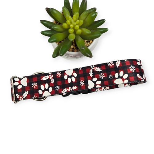 Christmas Plaid Dog Collar (X-Large)