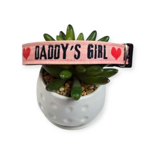 Daddy's Girl Dog on Pink collar (Medium)
