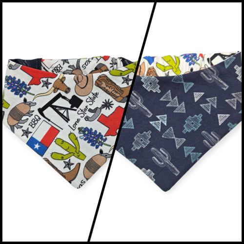 Texas Symbols/Santa Fe Nights Reversible Slip-on Scrunchie Bandana (Small)