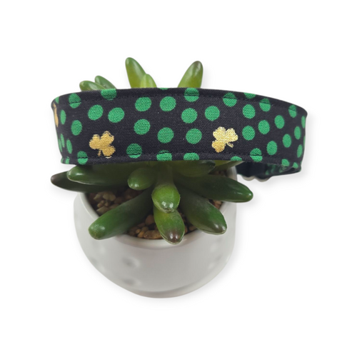 Shamrocks & Polka Dots Dog collar (Large)
