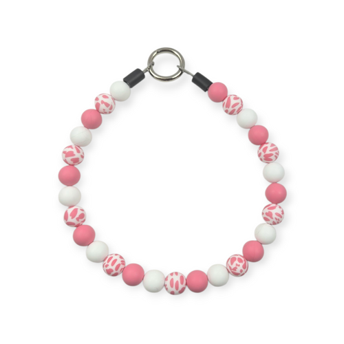 Pink Cow Beaded Collar - 17.75"