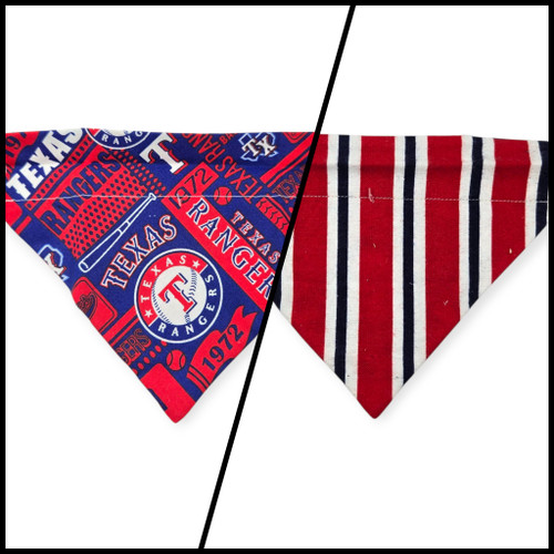 Rangers/Patriotic Stripe Reversible Slide-on Bandana (Small)