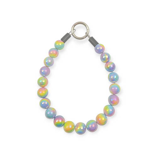 Pastel Rainbow Iridescent Beaded Collar - 14.5"