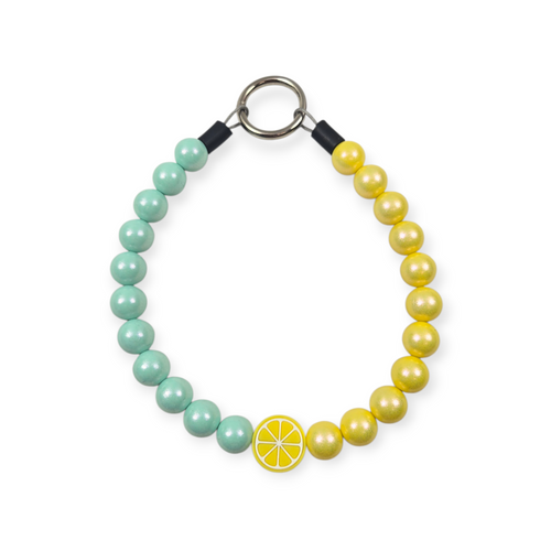 Tiffany & Lemon Yellow Iridescent Beaded Collar - 15.5"