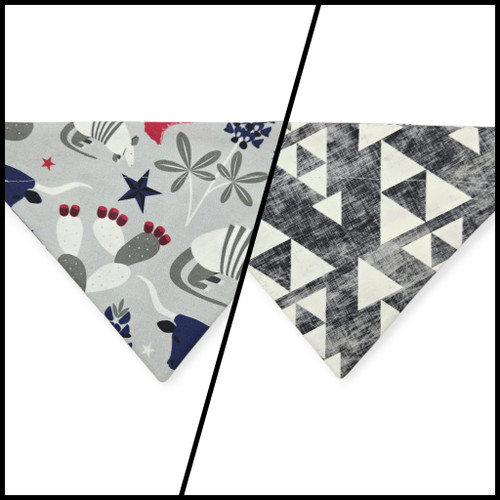Symbols of Texas/Stacked Onyx Triangles Reversible Slide-on Bandana (Small)