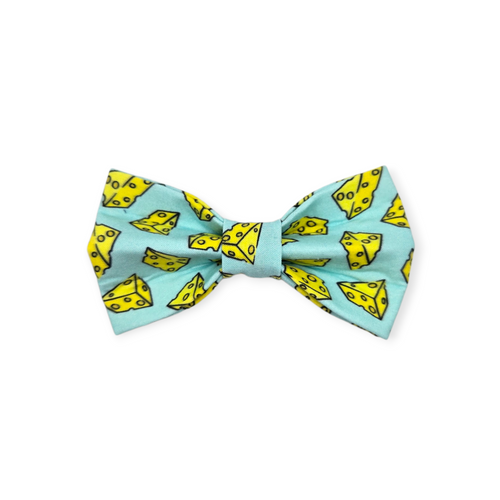 Swiss Cheese on Aqua Bowtie - 5"