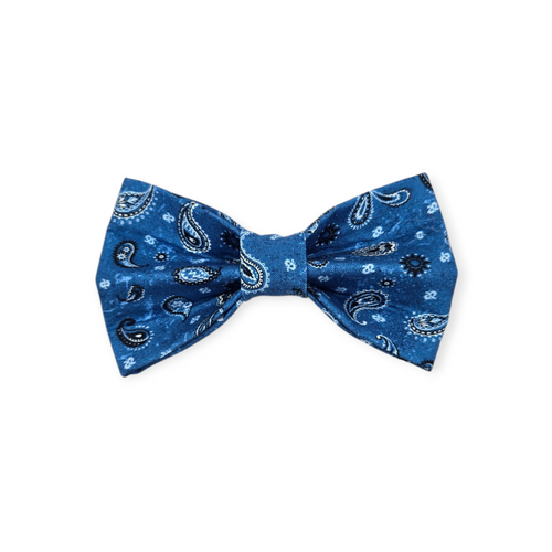 Dark Blue Paisley Bowtie - 5"