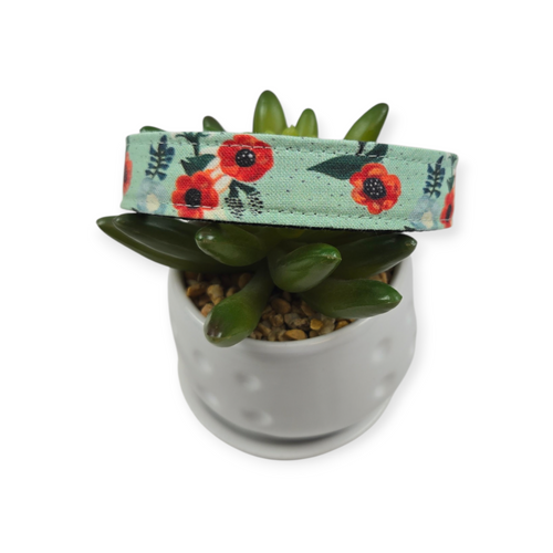Small Watercolor Poppies Dog collar (Medium)