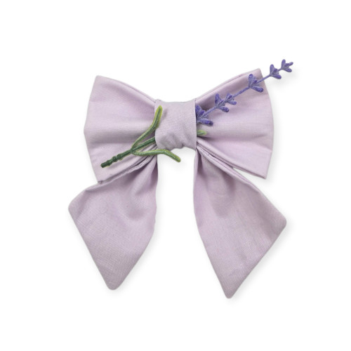 Lavender Sprig Sailor Bow - 5"