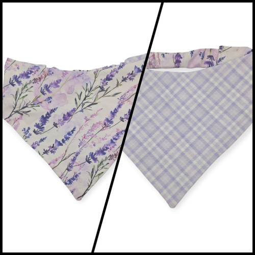 Vintage Lavender/Lavender Diagonal Plaid Reversible Slip-on Scrunchie Bandana (Large)