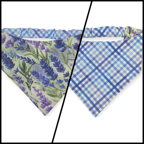 Fields of Lavender/Purple Weave Diagonal Plaid Slip-on Scrunchie Bandana (Large/X-Large)