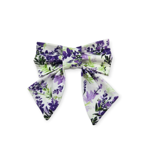 Purple Meadow Flower Sailor Bow - 4"