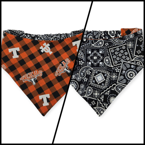 Texas Buffalo Plaid/Black Paisley Reversible Slip-on Scrunchie Bandana (Large/X-Large)