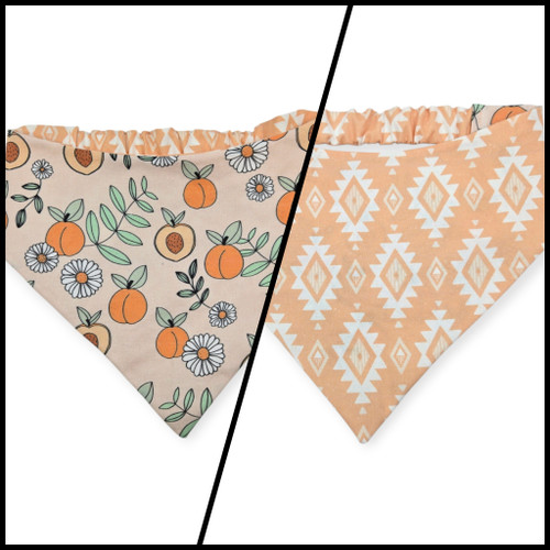 Sweet Peachy Daisies/Coastal Cowgirl Reversible Slip-on Scrunchie Bandana (Medium/Large)