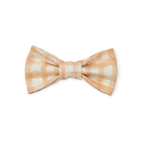 Peach Gingham Plaid Bowtie - 3"