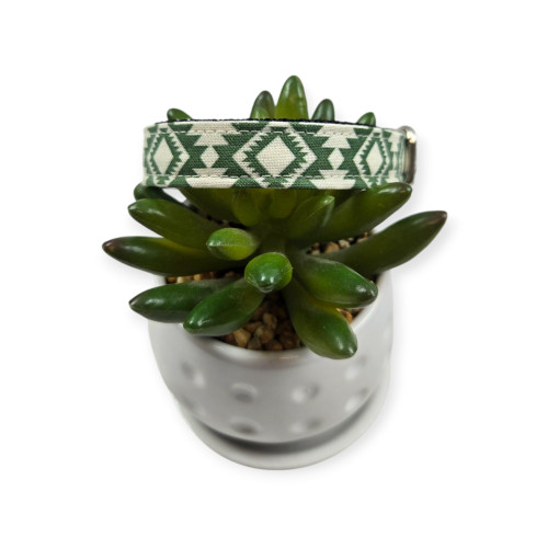 Green Aztec Dog collar (Small)