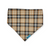 Retro Pumpkin Spice/Fall Plaid Slip-on Scrunchie Bandana (Medium/Large)