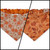 Daisy Pumpkins/ Orange Leaves Slip-on Scrunchie Bandana (Medium/Large)