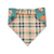 Fall Favorites/ Peach Plaid Slip-on Scrunchie Bandana (Large)