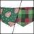 Snack Cake Trees/Red & Green Plaid Reversible Tie-on Bandana (Small)