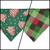 Snack Cake Trees/Red & Green Plaid Reversible Slide-on Bandana (Medium)