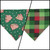 Snack Cake Trees/Red & Green Plaid Reversible Slide-on Bandana (Large)