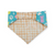 Easter Bunny Paw Prints/ Peach Gingham Plaid Slip-on Scrunchie Bandana (Small)