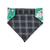 Easter Ghosts/ Black Plaid Slip-on Scrunchie Bandana (Large)