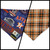 Astros/ Orange Plaid Slip-on Scrunchie Bandana (Medium)