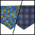 Bluebonnets & Butterflies/Navy Plaid Tie-on Bandana (Large)