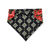 Red Poppy/Black Floral Geometric Slip-on Scrunchie Bandana (Large)