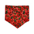 Red Poppy/Black Floral Geometric Tie-on Bandana (Large)