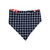 Watercolor Poppy/Navy Windowpane Plaid Reversible Slip-on Scrunchie Bandana (Large/X-Large)