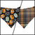 Sugar Skull Pumpkins/Halloween Plaid Reversible Slip-on Scrunchie Bandana (Small)