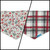 Christmas Rainbows/Snowflake Plaid Reversible Tie-on Bandana (Small)