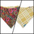 Brushstroke Flowers/Yellow Plaid Reversible Slip-on Scrunchie Bandana (X-Large)