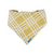 Brushstroke Flowers/Yellow Plaid Slip-on Scrunchie Bandana (Medium)
