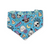 Pastel Halloween Charm/Blue Plaid Reversible Slip-on Scrunchie Bandana (X-Small)