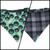 Pumpkins & Ghosts/Charcoal Plaid Slip-on Scrunchie Bandana (Large)