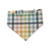 Rainbow Leaves/Rainbow Plaid Reversible Slip-on Scrunchie Bandana (Small)