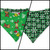 Green Grouchy/Buffalo Plaid Snowflakes Reversible Slip-on Scrunchie Bandana (Medium/Large)