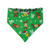 Green Grouchy/Buffalo Plaid Snowflakes Reversible Slip-on Scrunchie Bandana (Large)