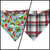 Avocado Christmas/Gray Red Cream Plaid Reversible Slip-on Scrunchie Bandana (Medium/Large)