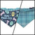 Egg-stra Cute/Aqua Plaid Slip-on Scrunchie Bandana (X-Small/Small)