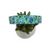 Preppy Bluebonnets on Green Dog Collar (Medium, 1" wide)