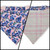Pink Preppy Bluebonnets/Pink Plaid Reversible Slip-on Scrunchie Bandana (Large/X-Large)