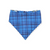 Cottagecore Bluebonnet/Blue Diagonal Plaid Reversible Slip-on Scrunchie Bandana (X-Large)