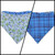 Cottagecore Bluebonnet/Blue Diagonal Plaid Reversible Slip-on Scrunchie Bandana (X-Large)